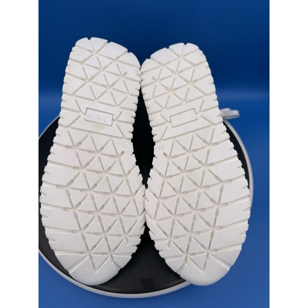 Lucky Brand Deva Womens 9.5M Woven White Silver Leather Sneakers Shoes NEW